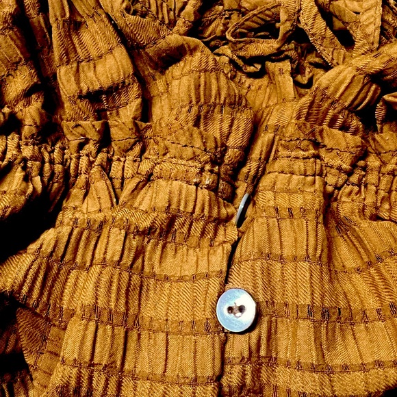 FREE PEOPLE HAILEY CROPPED LONG SLEEVE BLOUSE GLAZED GINGER MEDIUM - Picture 11 of 11